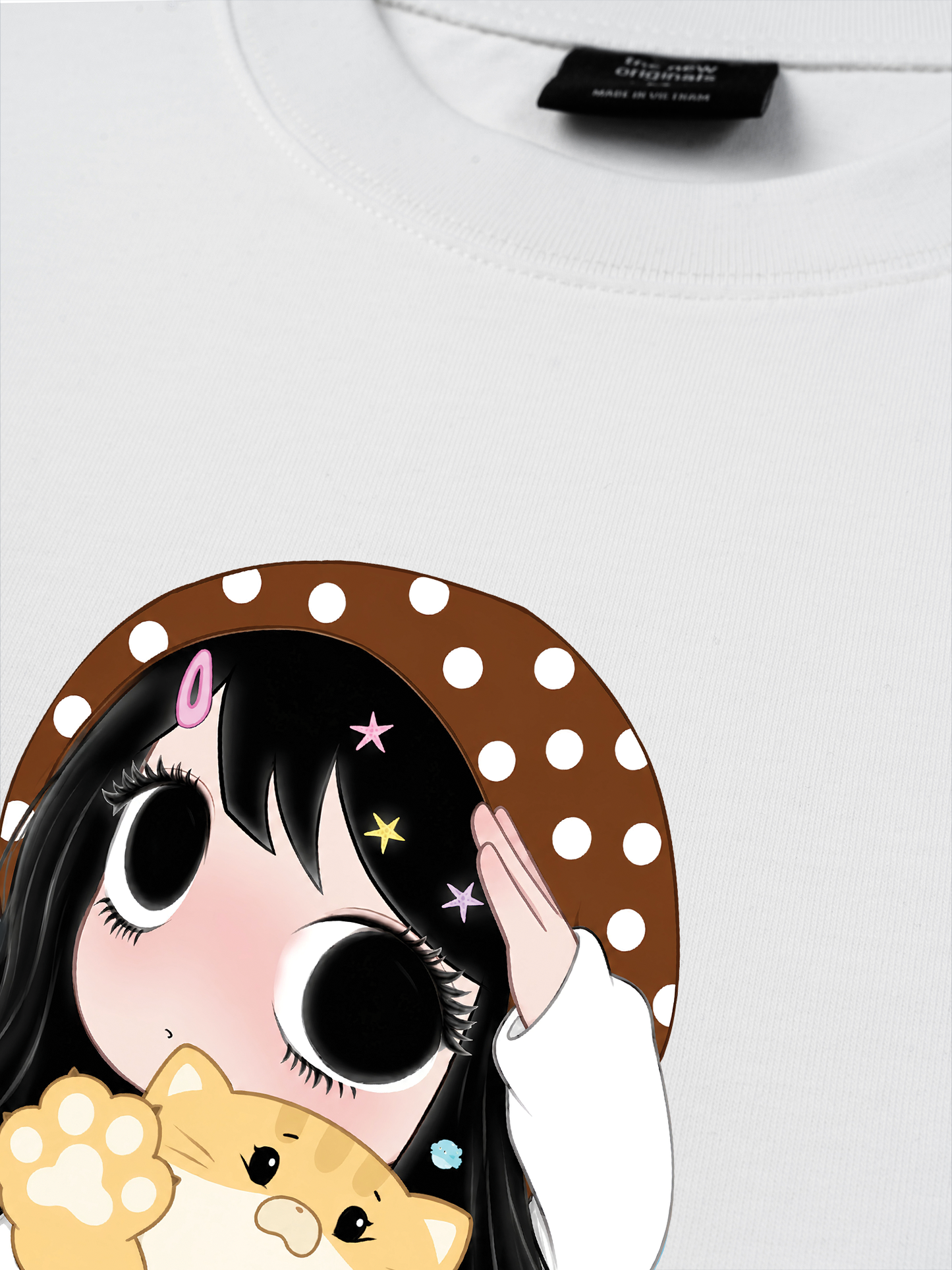 Áo Thun Relaxed Fit Little Girl Brown Dots
