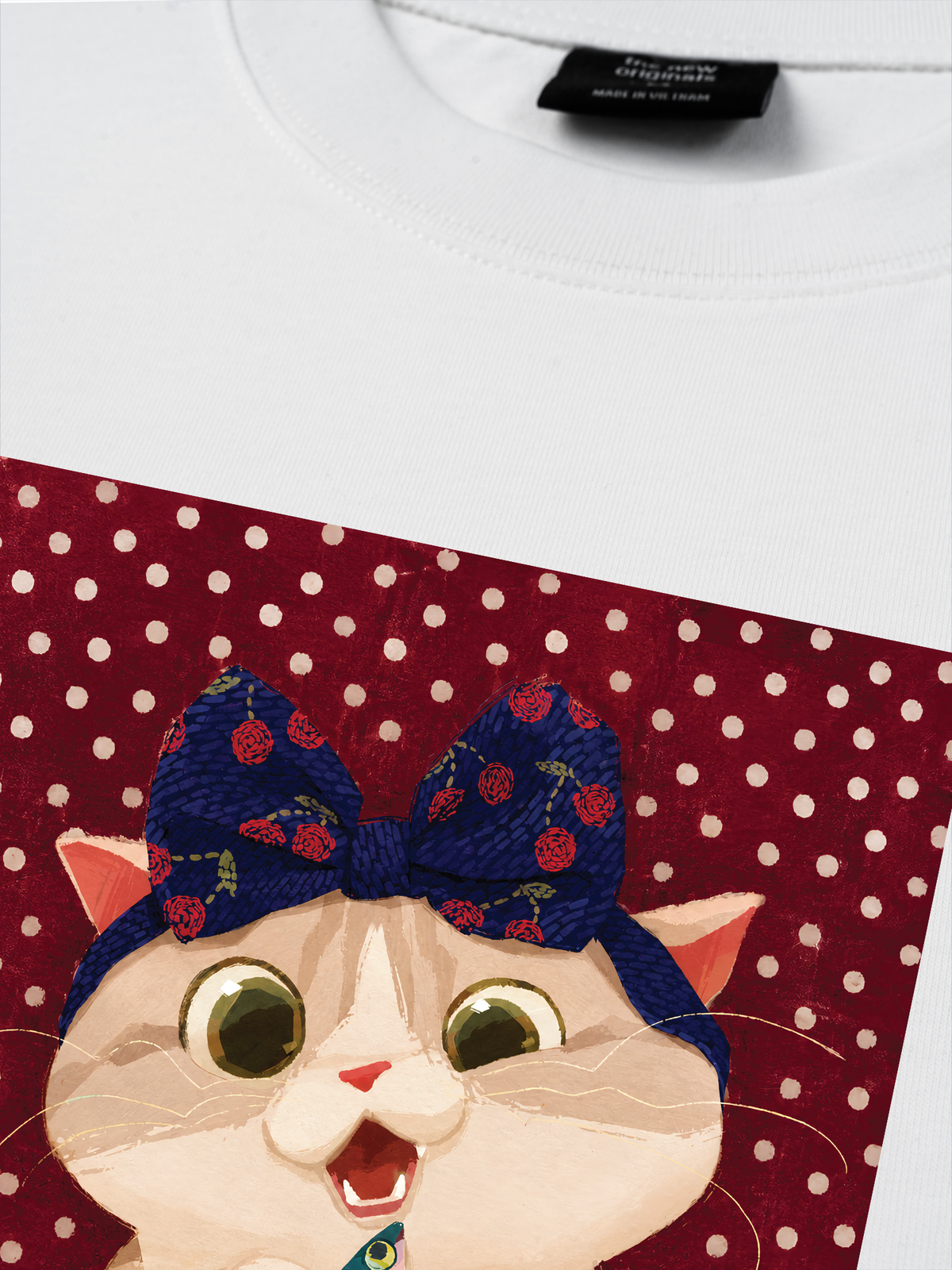 Áo Thun Relaxed Fit Red Fish Meow