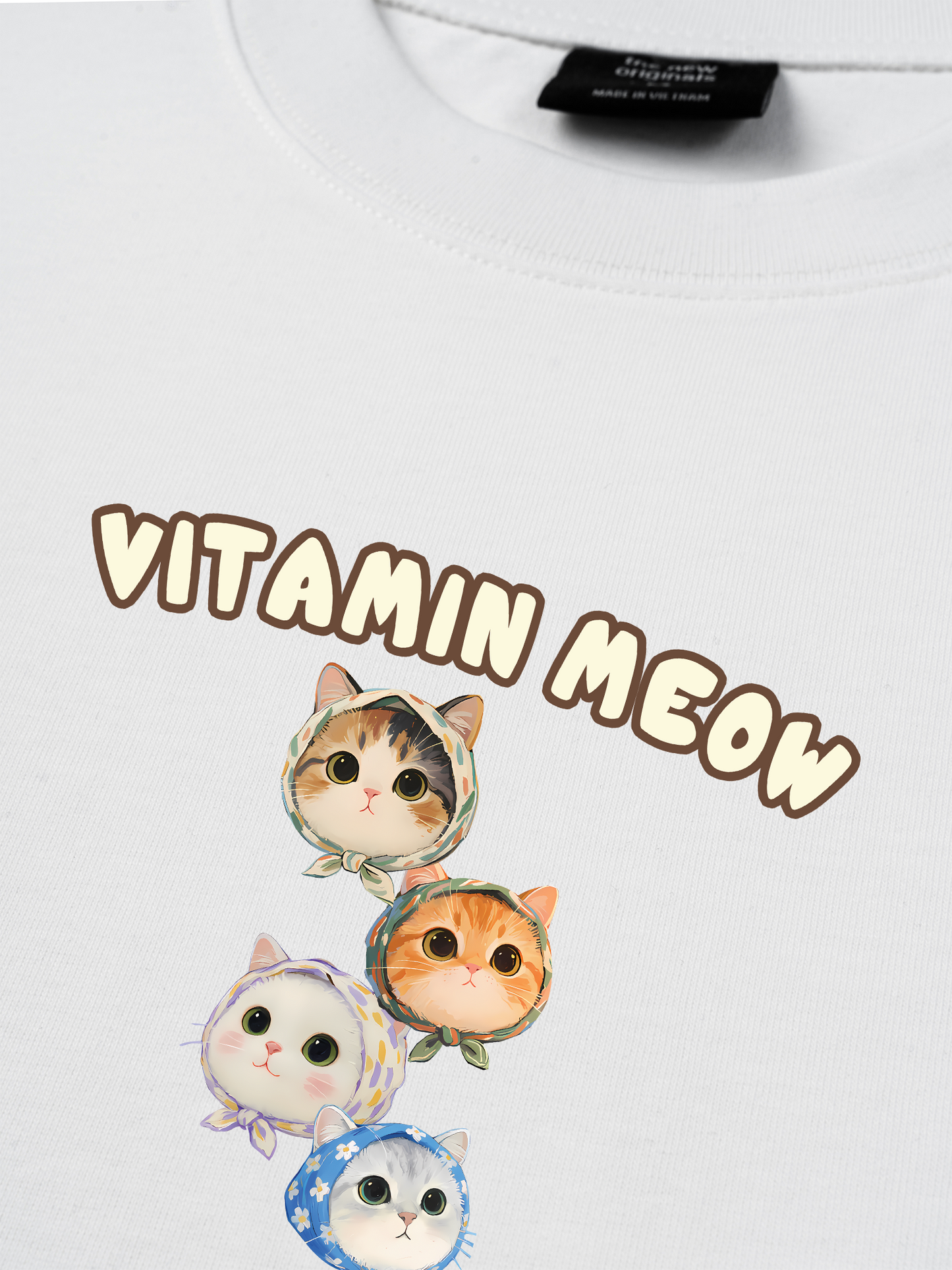 Áo Thun Relaxed Fit Four Cat Vitamin Meow