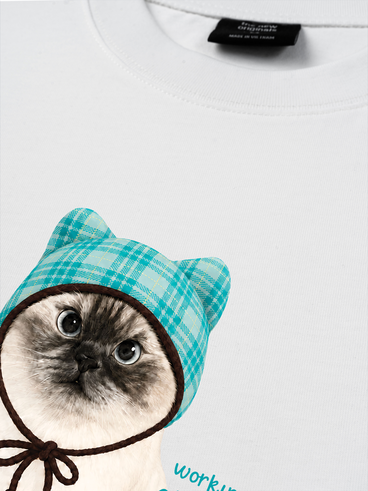 Áo Thun Relaxed Fit Working O'ttreats Blue Tiffany Meow