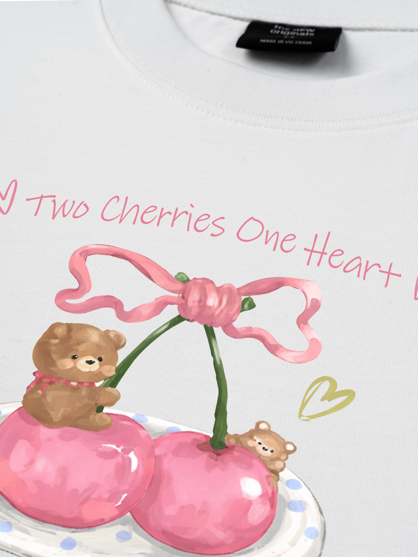 Áo Thun Relaxed Fit Daily Cuties Two Cherries One Heart