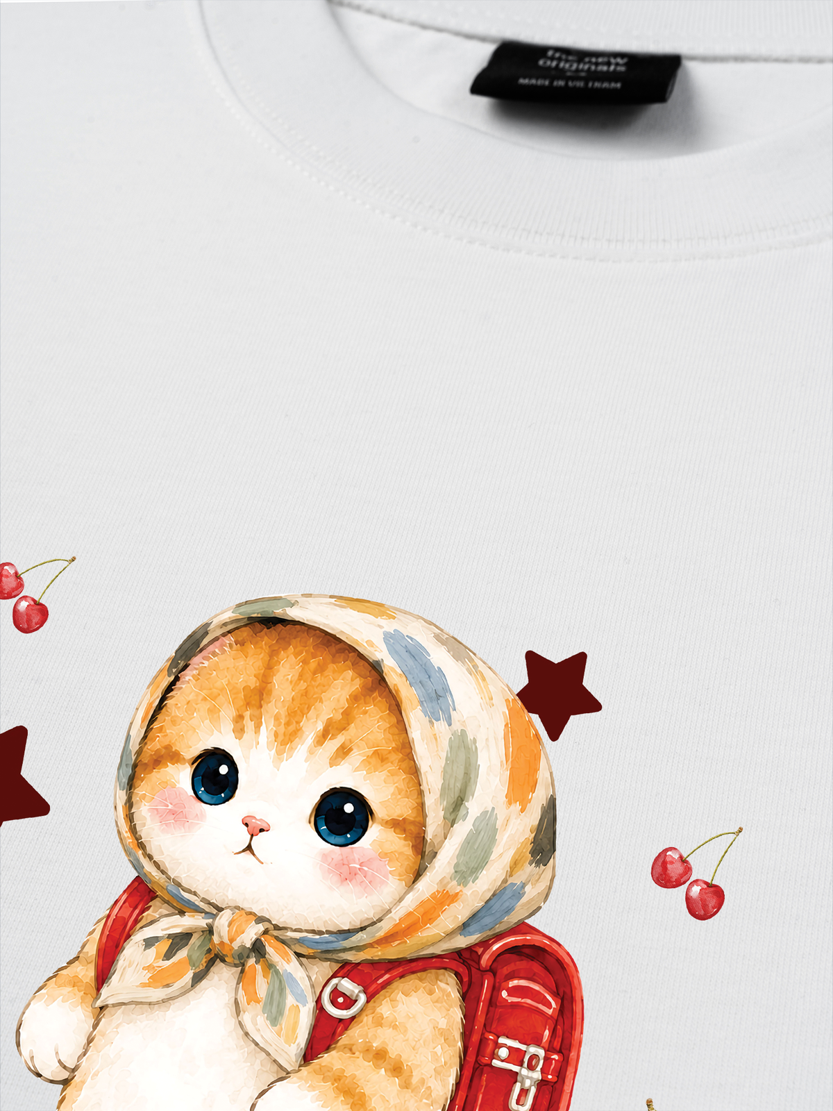 Áo Thun Relaxed Fit Pickleball Girl Meow Vitamin Meow Go School