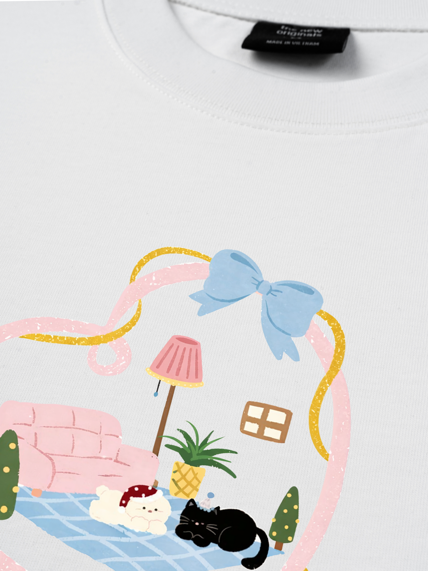 Áo Thun Relaxed Fit Daily Cuties Cat Home