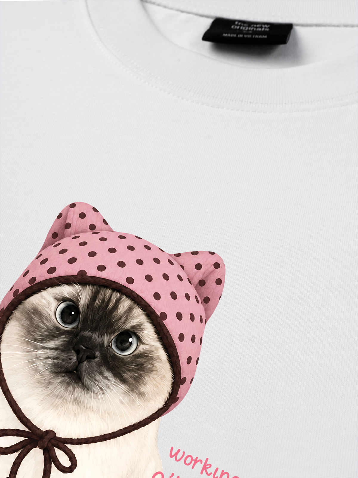 Áo Thun Relaxed Fit Working O'ttreats Pink Meow