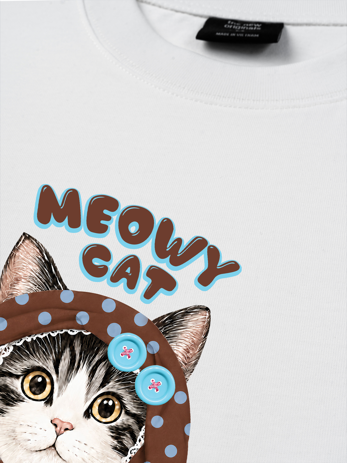 Áo Thun Relaxed Fit  Meowy Cat Brown