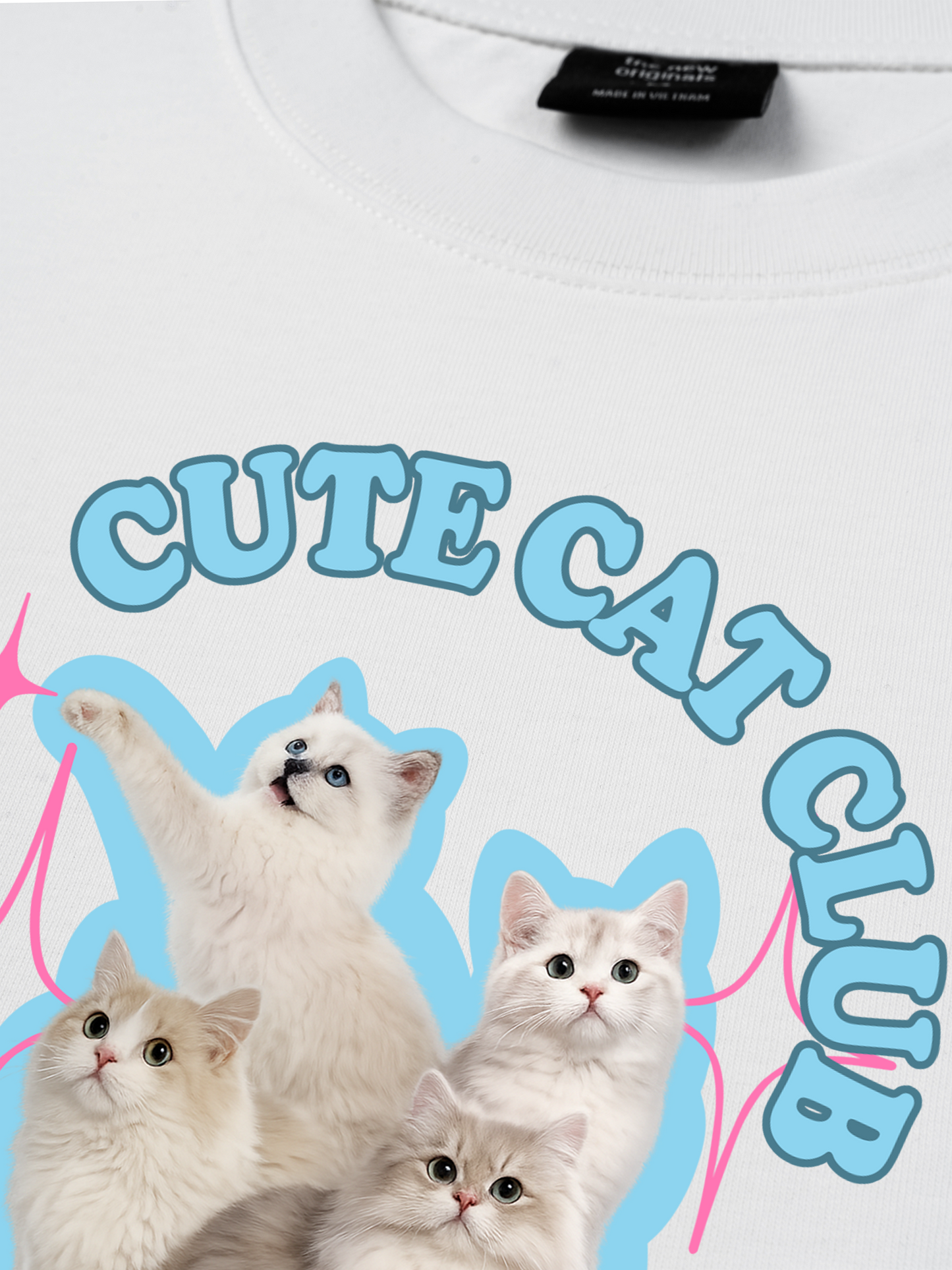 Áo Thun Relaxed Fit Daily Cuties Cute Cat Club