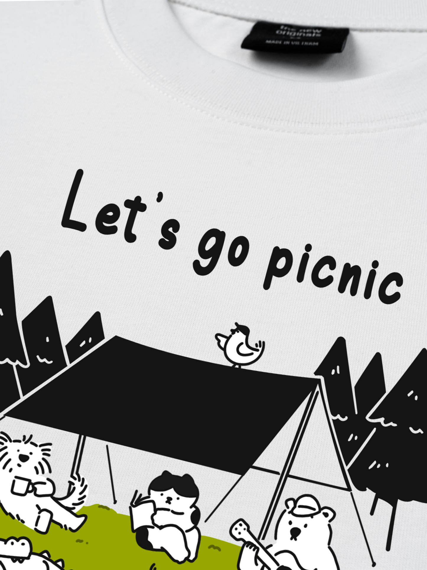 Áo Thun Relaxed Fit Go Outside Let's Go Picnic