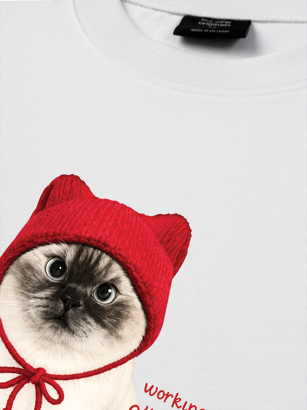 Áo Thun Relaxed Fit Working O'ttreats Red Meow