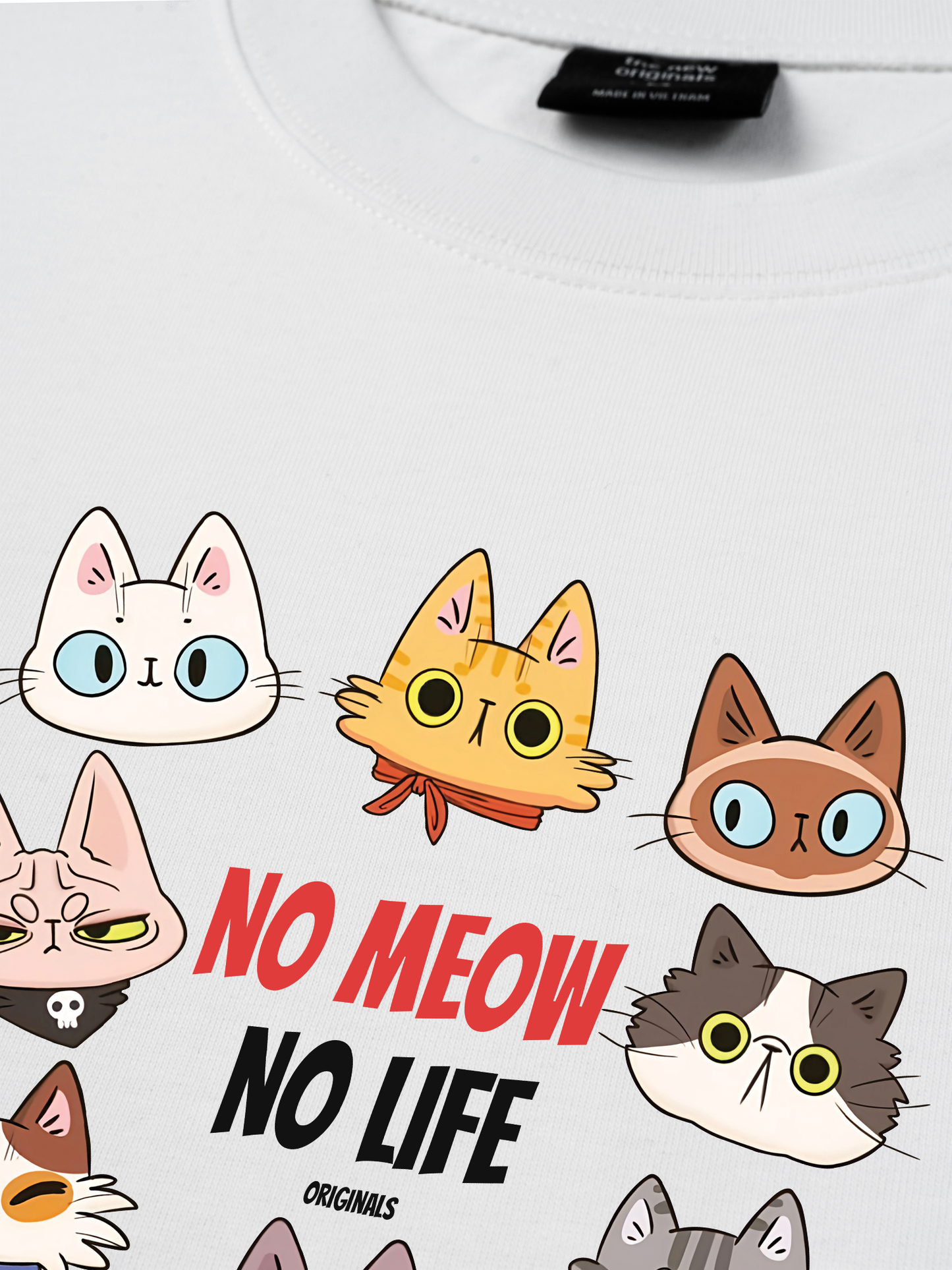 Áo Thun Relaxed Fit Animal Mood No Meow No Life