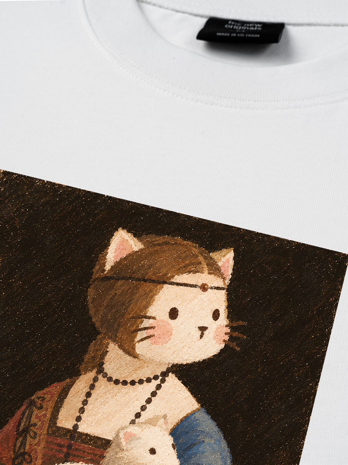 Áo Thun Relaxed Fit Lady Cat with an Ermine