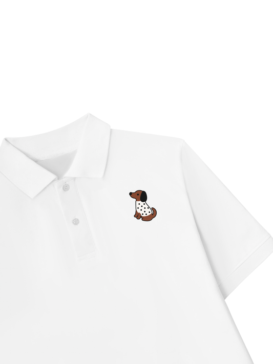 Áo Polo Nữ/ Áo Polo Relaxed Fit Dachshund Polka