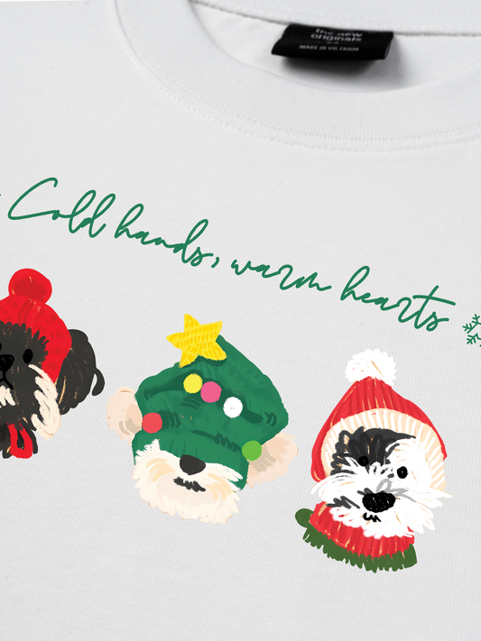 Áo Thun Relaxed Fit Animal Mood Cold Hand Warrm Heart