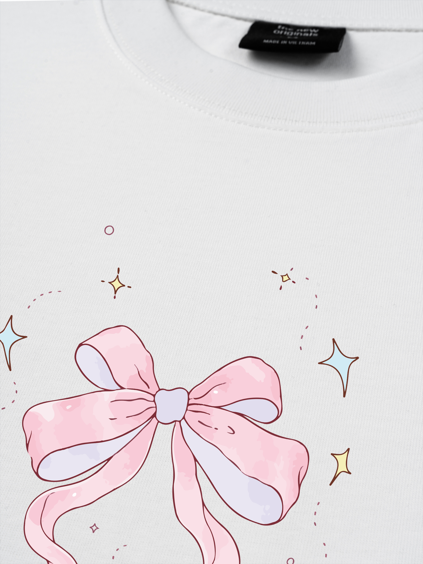 Áo Thun Relaxed Fit Cute Girl Pink Bow Bunny