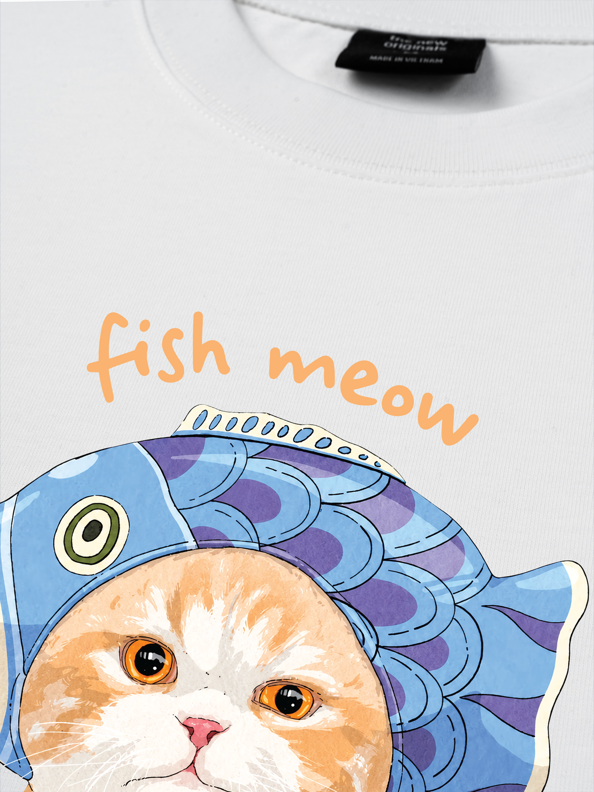 Áo Thun Relaxed Fit Fish Meow