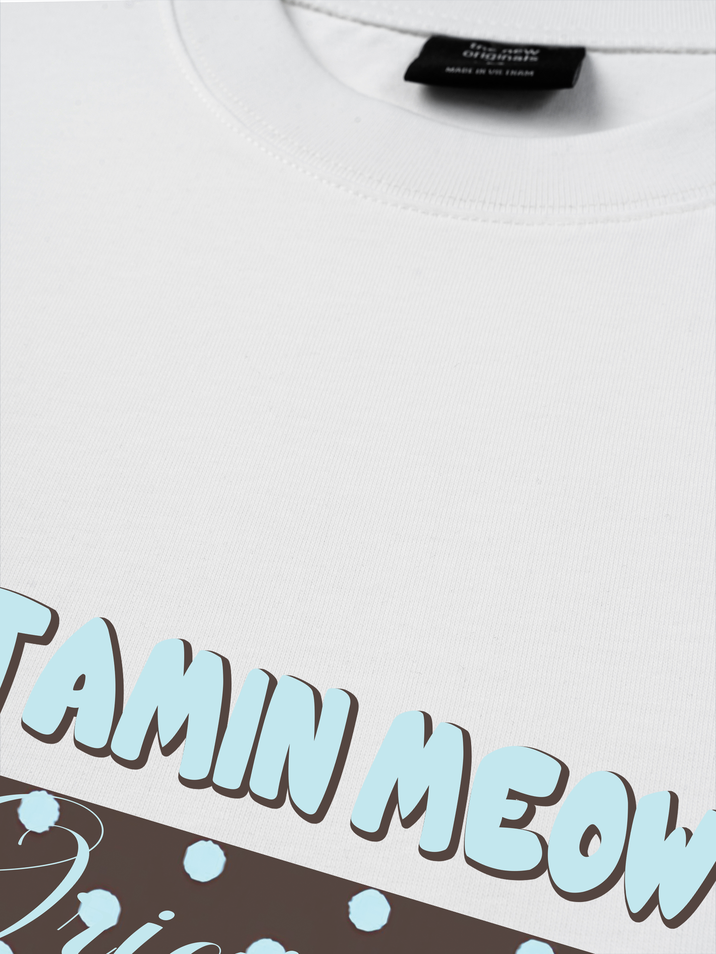 Áo Thun Relaxed Fit Vitamin Meow Blue Tiffany