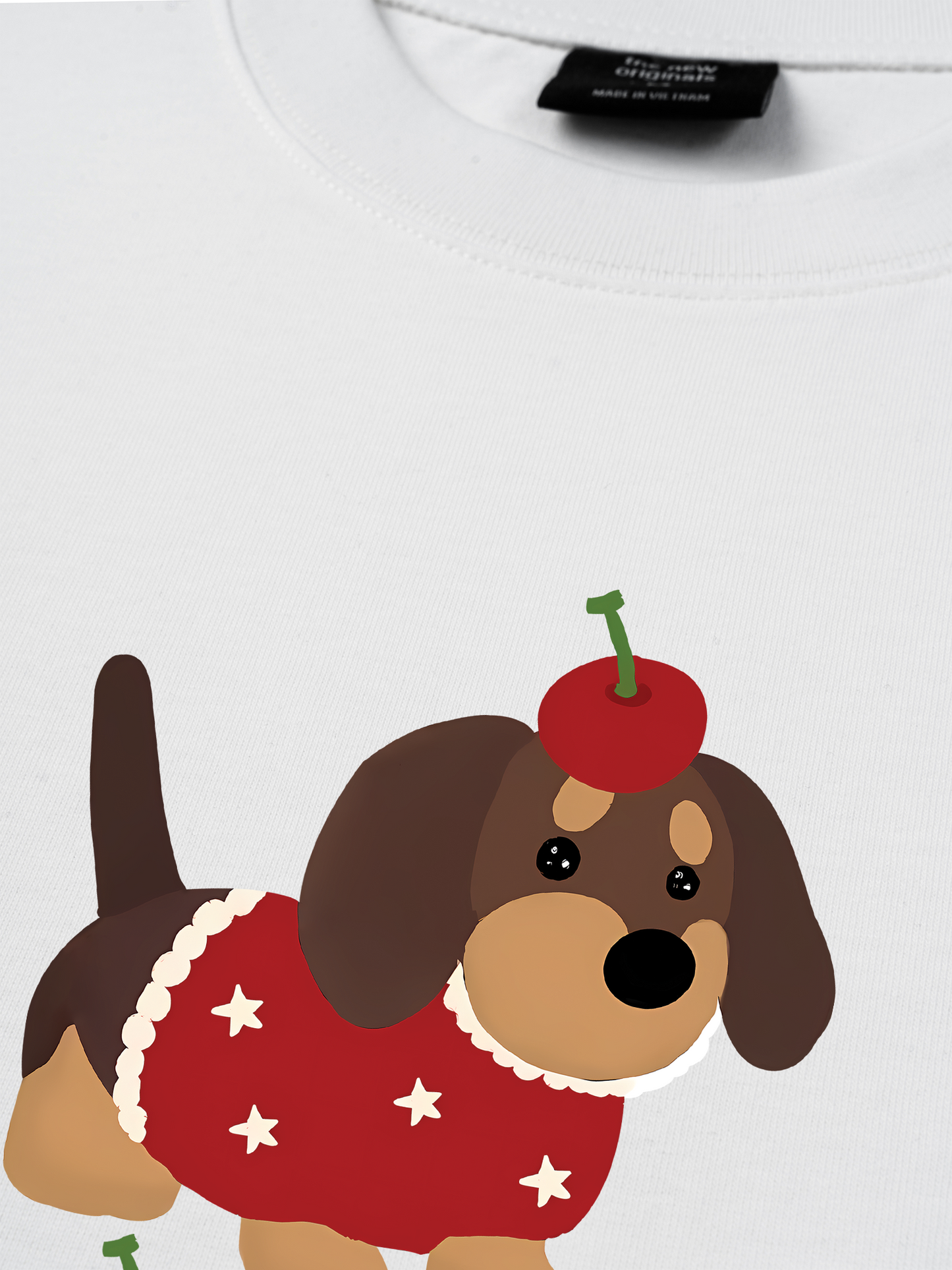 Áo Thun Relaxed Fit Animal Cute Puppy With Cherry