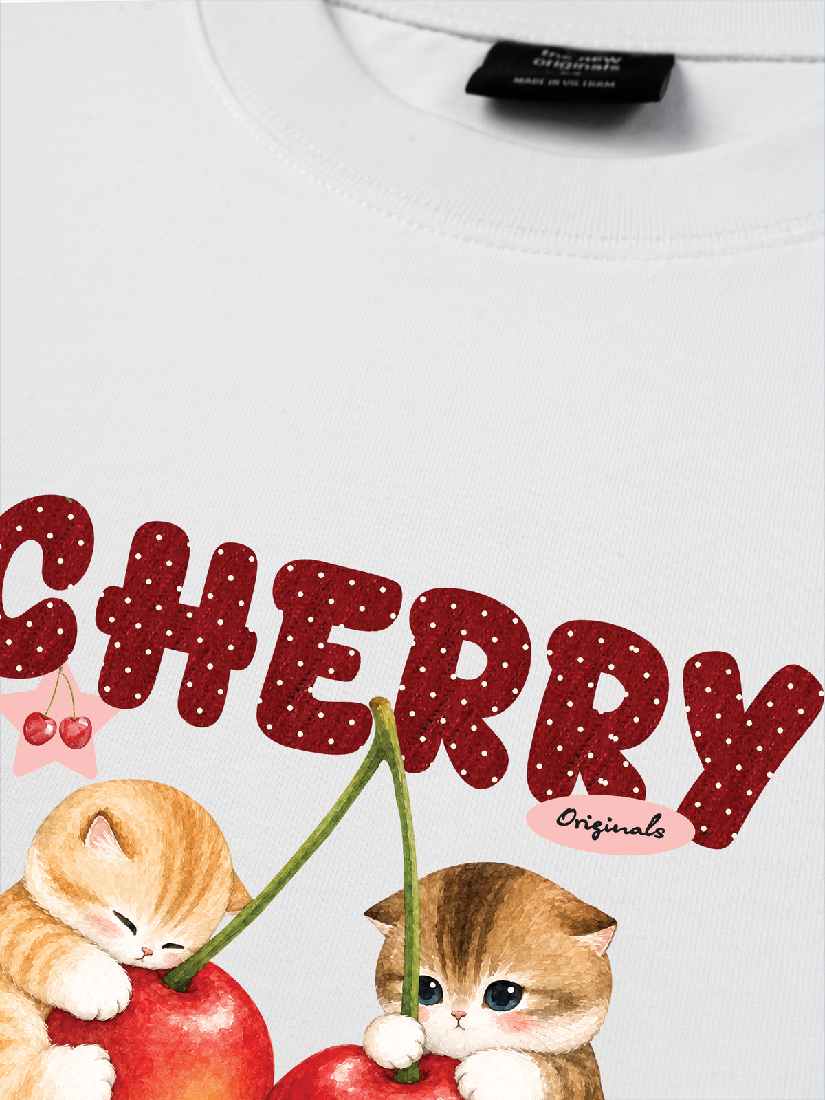 Áo Thun Relaxed Fit Cherry Meow