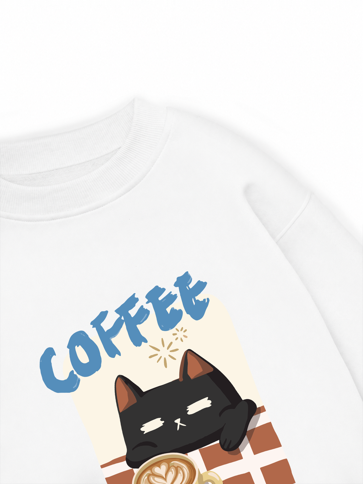 Áo Sweater Nỉ Hai Da Coffee Club Black Cat
