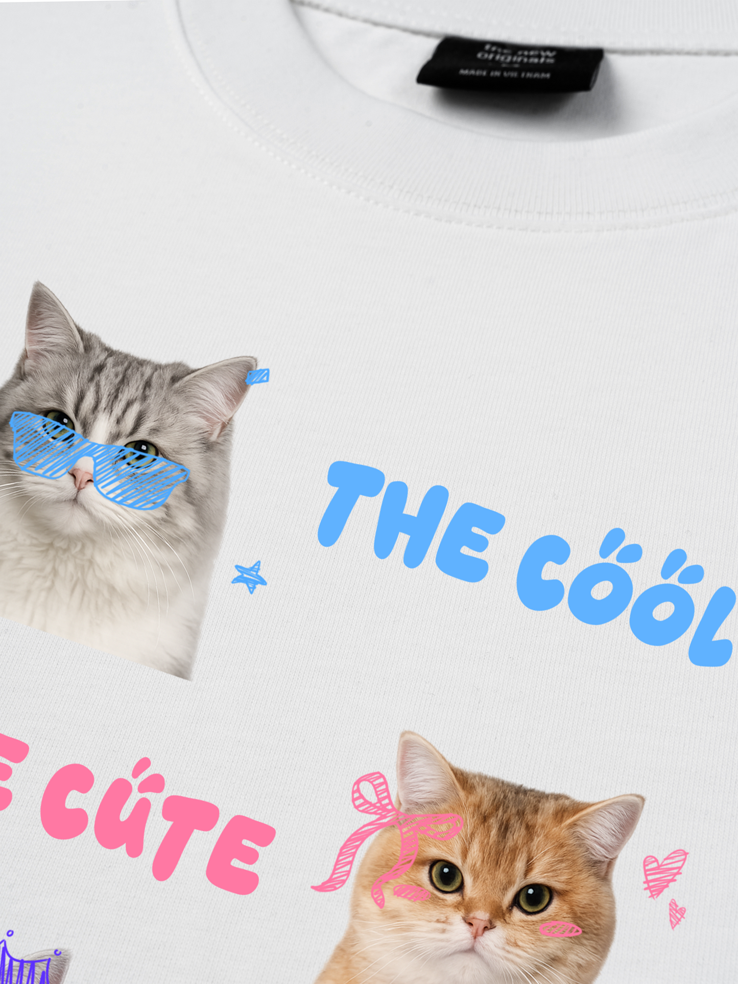 Áo Thun Relaxed Fit Daily Cuties Trio Cat
