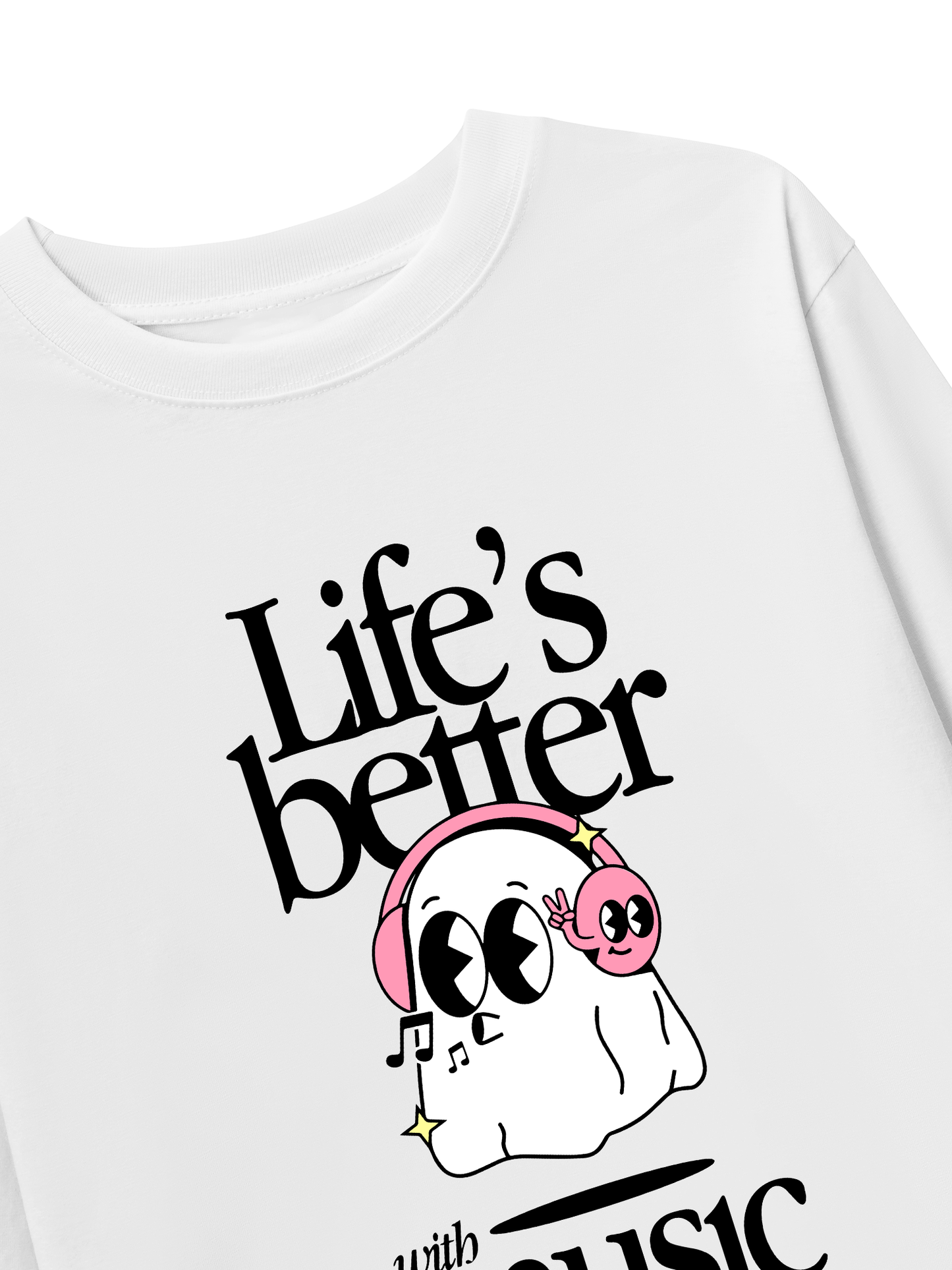 Áo Thun Dài Tay Life_s Better With Music