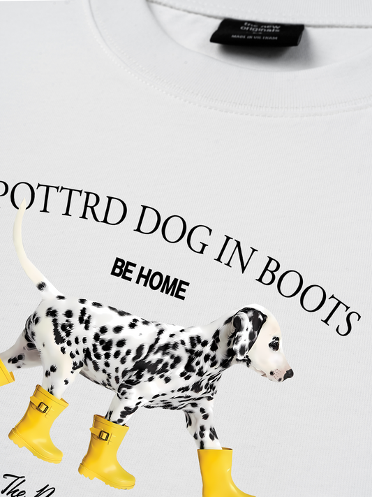 Áo Thun Relaxed Fit Animal Cute Puppy Yellow Boots