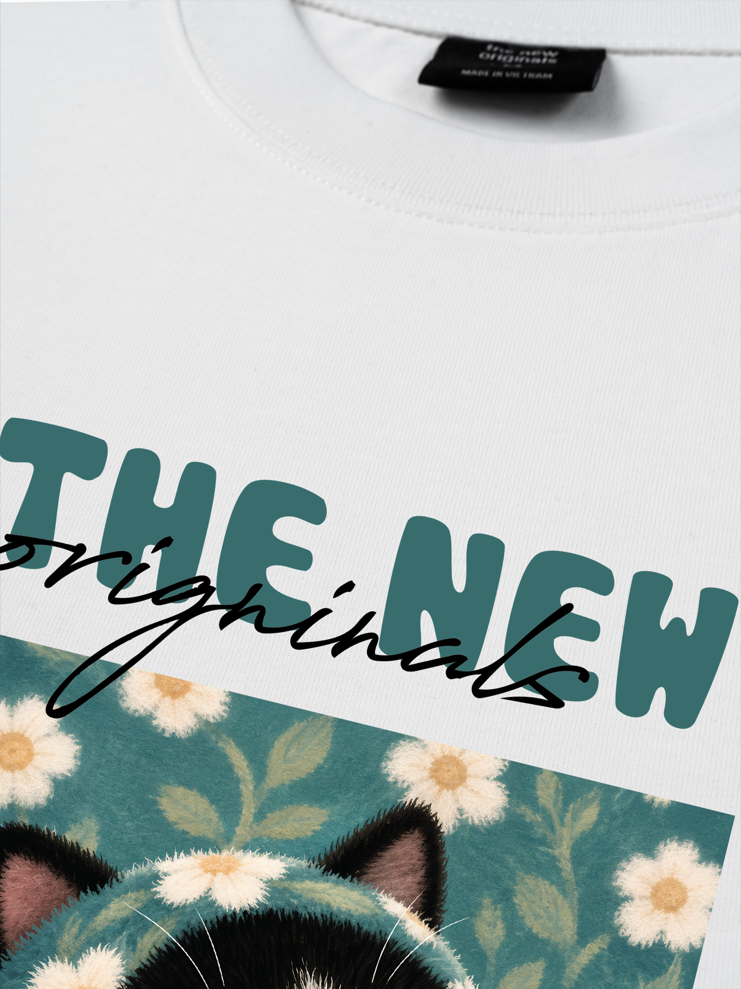 Áo Thun Relaxed Fit Daisy Mint Dream Meow