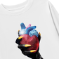 Áo Thun Dài Tay Handheld Colorful Rhinestone Art Heart