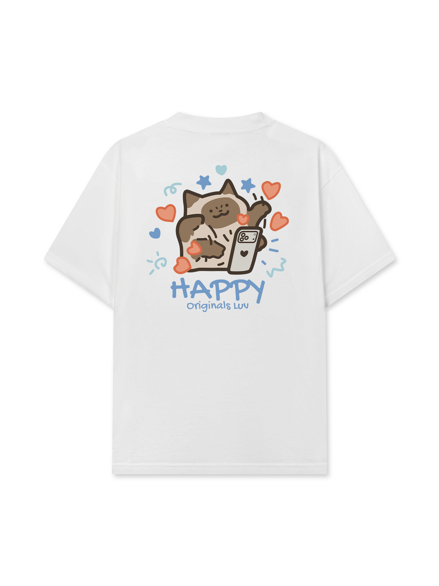 Áo Thun Relaxed Fit Happy Luv Cat Couple