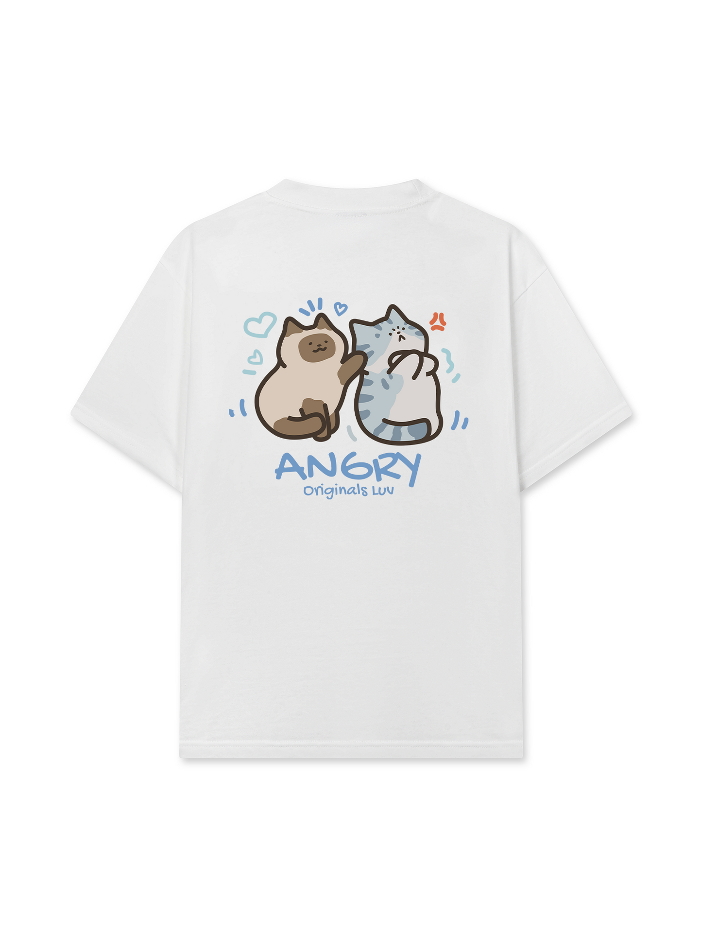 Áo Thun Relaxed Fit Angry Luv Cat Couple