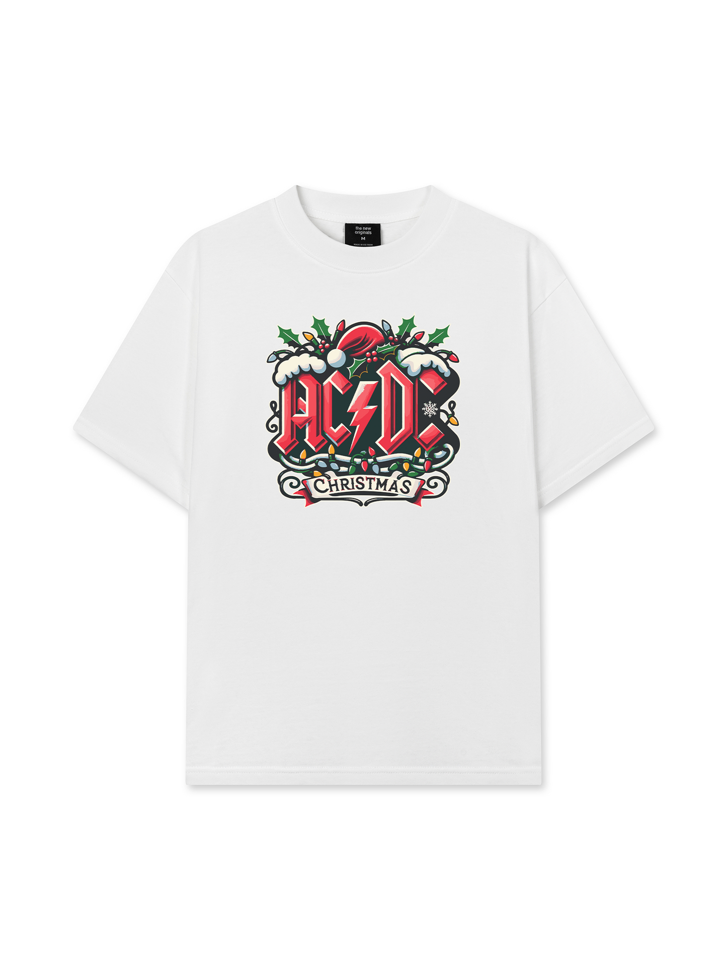 Áo Thun Relaxed Fit Music Rock AC DC Christmas Sign