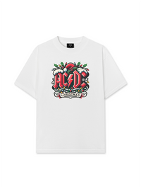 Áo Thun Relaxed Fit Music Rock AC DC Christmas Sign