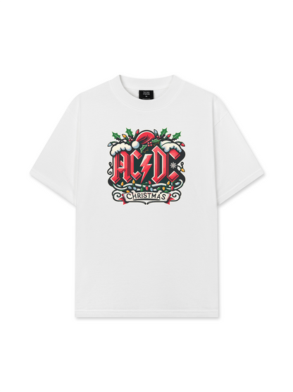 Áo Thun Relaxed Fit Music Rock AC DC Christmas Sign
