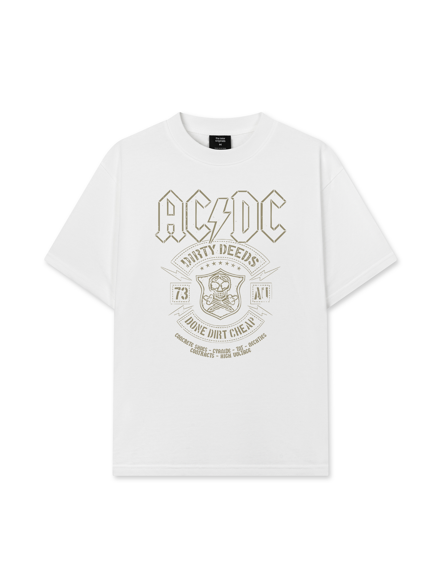 Áo Thun Relaxed Fit Music Rock AC DC Dirty Deeds Done Dirt Cheap
