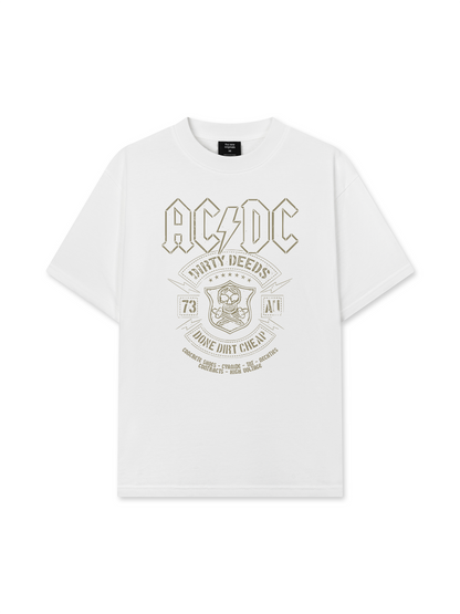 Áo Thun Relaxed Fit Music Rock AC DC Dirty Deeds Done Dirt Cheap