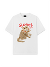 Áo Thun Relaxed Fit Animal Mood Strawberry Bread Cat