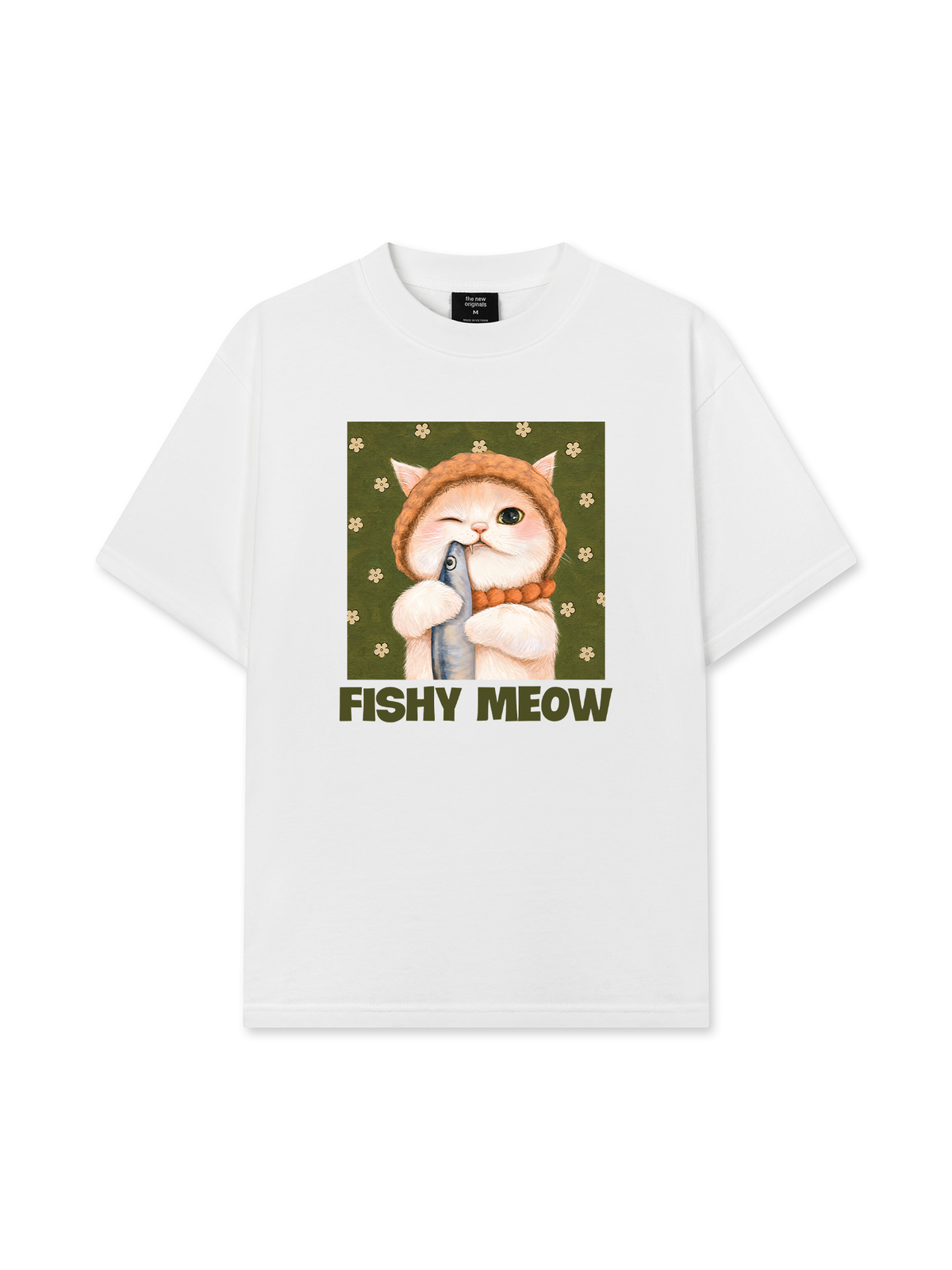Áo Thun Relaxed Fit Green Fish Meow trước