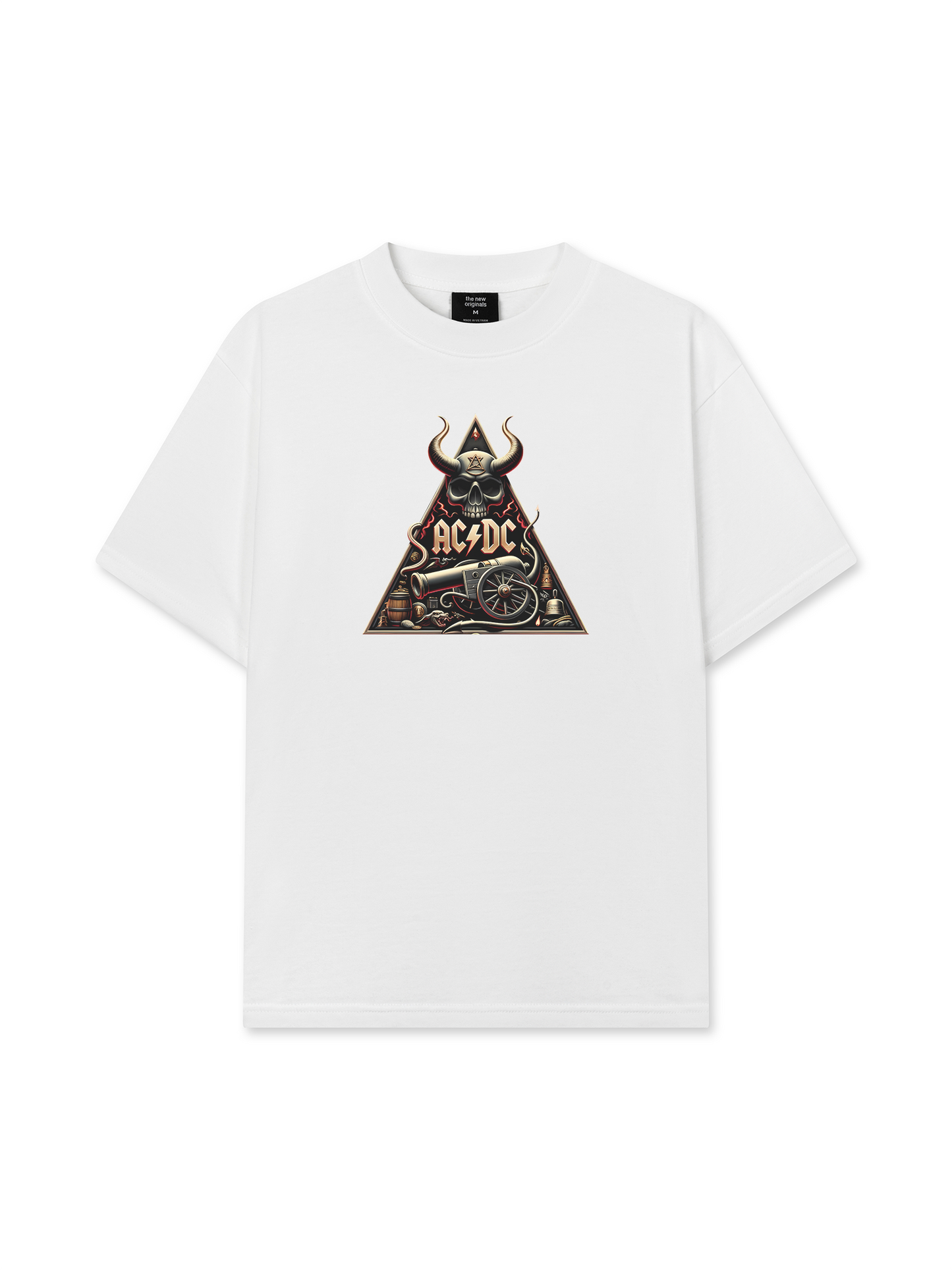 Áo Thun Relaxed Fit AC DC Logo Skull Cannon