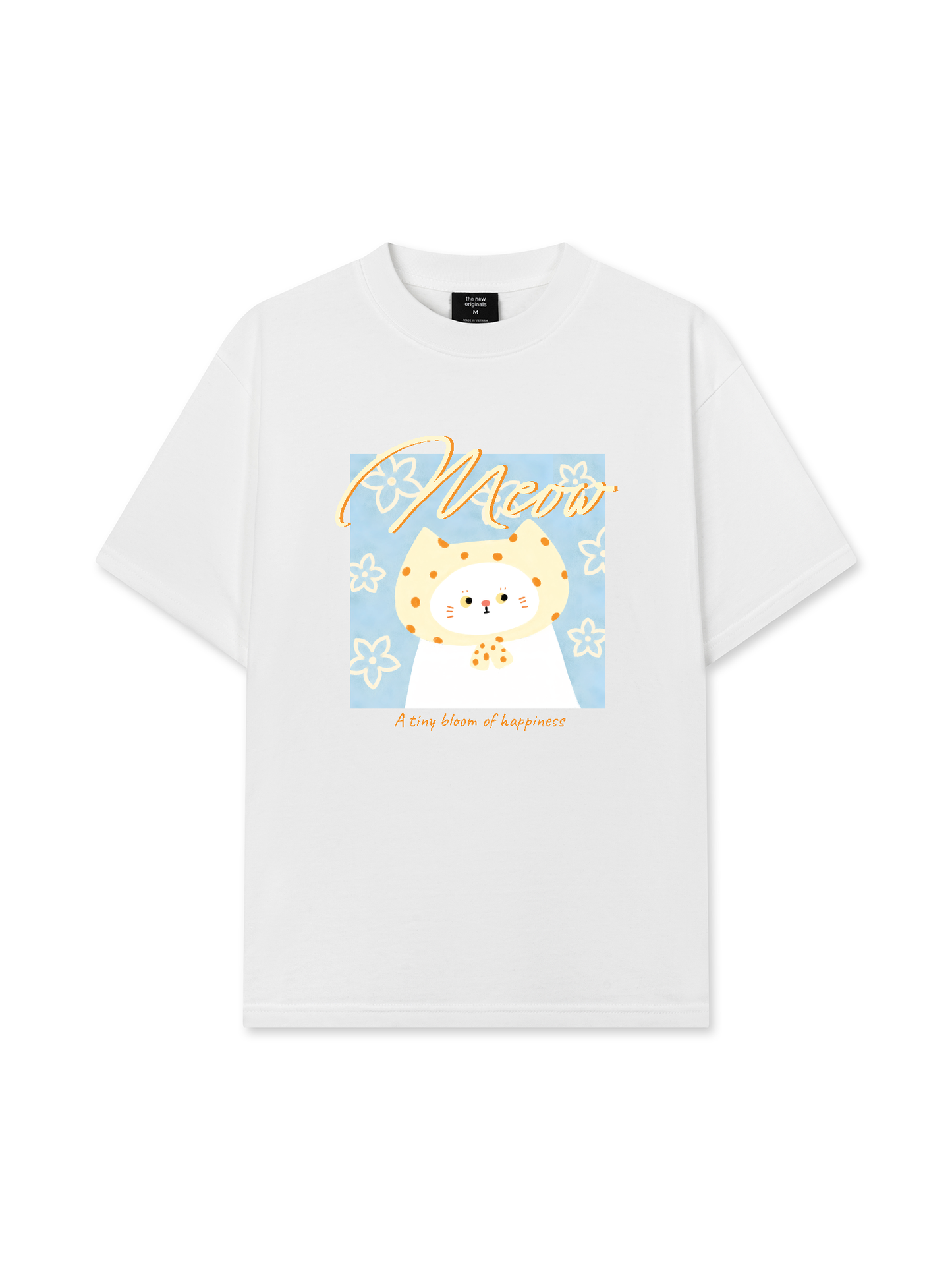 Áo Thun Relaxed Fit A Tiny Bloom Of Happiness Meow