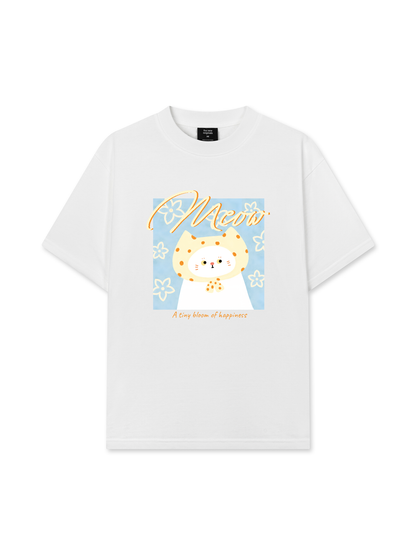 Áo Thun Relaxed Fit A Tiny Bloom Of Happiness Meow