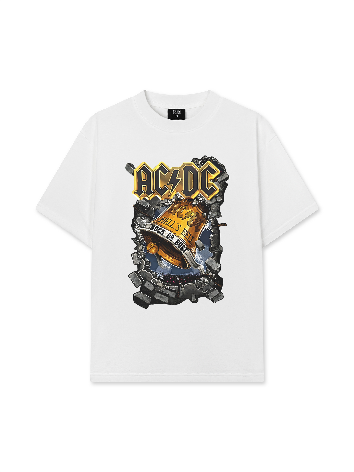 Áo Thun Relaxed Fit Music Rock AC DC Hell's Bell Rock Or Bust