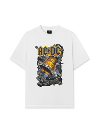 Áo Thun Relaxed Fit Music Rock AC DC Hell's Bell Rock Or Bust