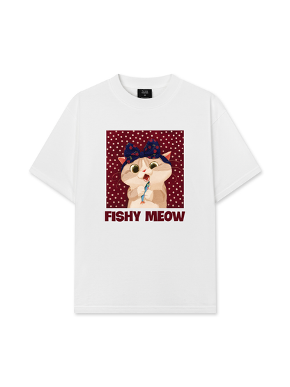 Áo Thun Relaxed Fit Red Fish Meow