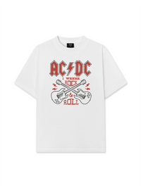 Áo Thun Relaxed Fit Music Rock AC DC I Wanna Rock & Roll