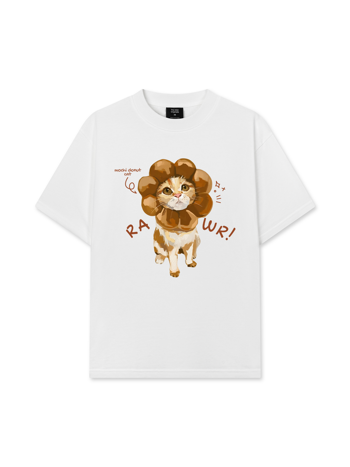 Áo Thun Relaxed Fit Animal Mood Mochi Donut Cat