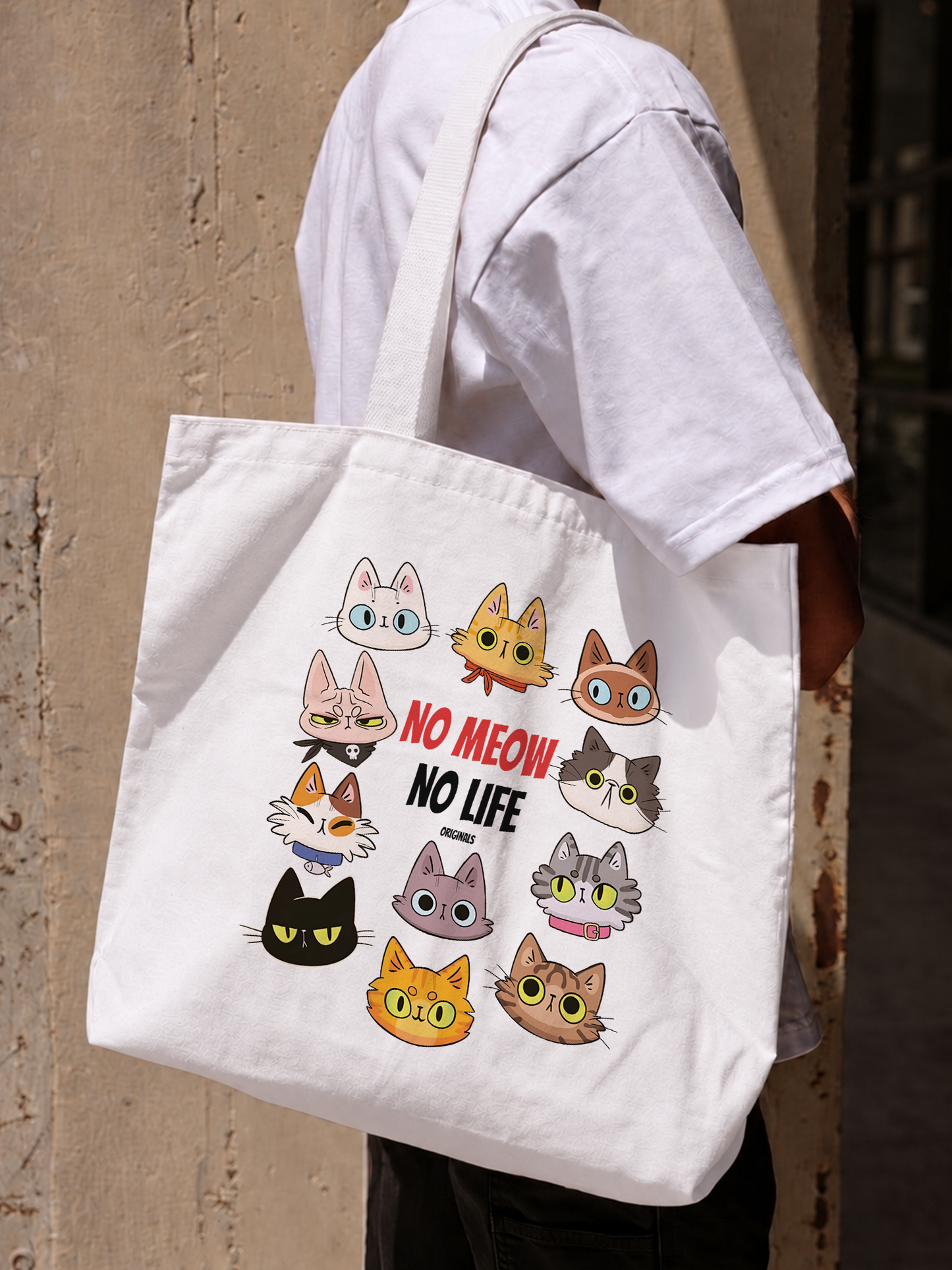 Túi Tote No Meow No Life