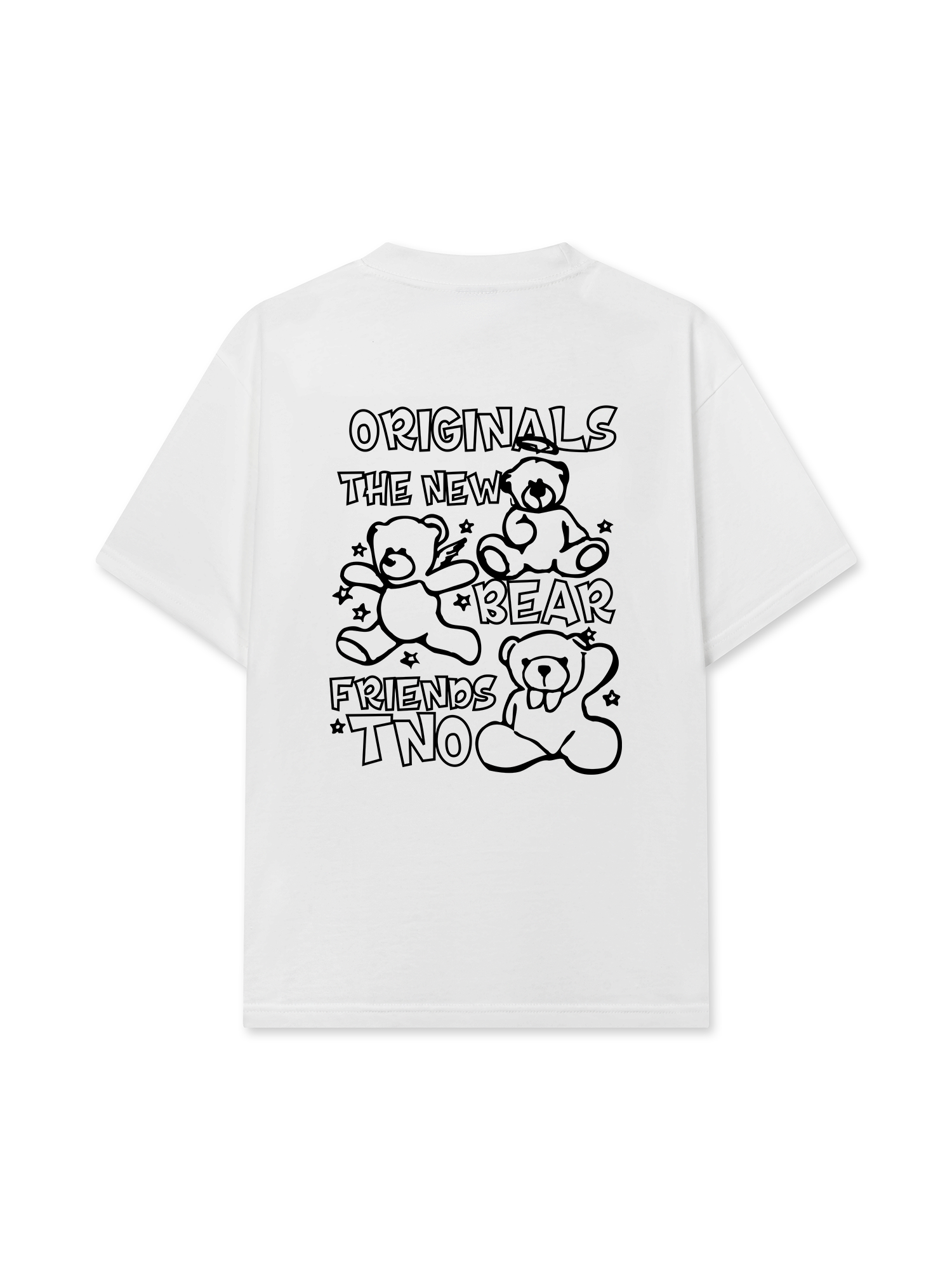 Áo Thun Relaxed Fit Bear Friends Doodle Artwork