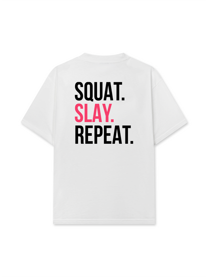Áo Thun Relaxed Fit Squat Slay Repeat