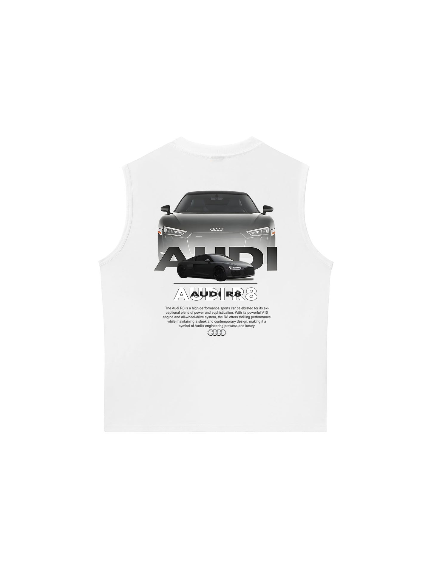 Áo Ba Lỗ Relaxed Fit CAR AUDI Black & White