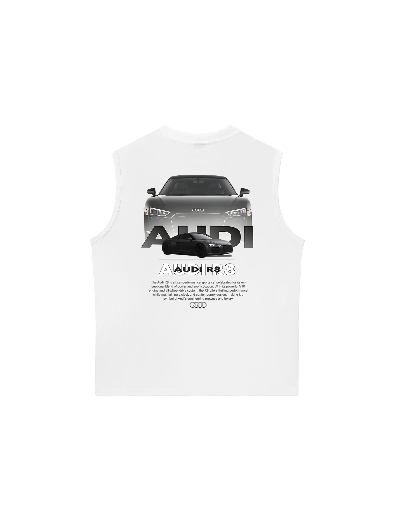 Áo Ba Lỗ Relaxed Fit CAR AUDI Black & White