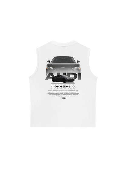 Áo Ba Lỗ Relaxed Fit CAR AUDI Black & White